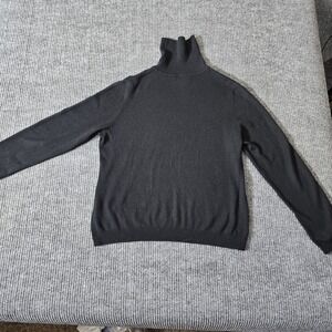 Lauren Ralph Lauren Black Turtleneck Sweater XL Silk Cashmere Blend Knit Classic